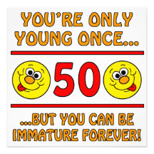 Immature 50th Birthday Gag Gifts Custom Invitation