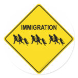 Immigration Crossing Round Sticker