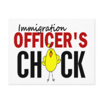 IMMIGRATION OFFICER’S CHICK postcards