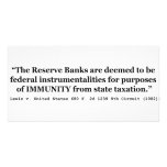 Immunity of the Federal Reserve Banks Lewis v US photo cards