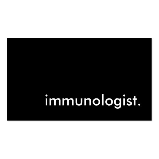 immunologist. business card templates (front side)