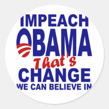 Impeach Obama Round Stickers