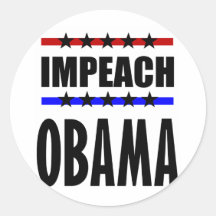 Impeach Obama Round Stickers