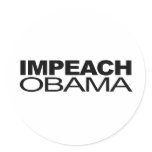 Impeach Obama Round Stickers