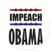 Impeach Obama Round Stickers