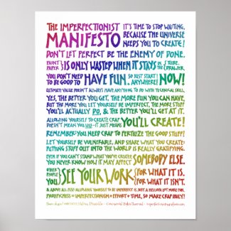 Imperfectionist Manifesto Poster - Rainbow White