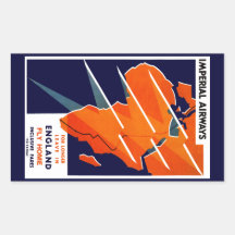 Imperial Airways Africa Rectangular Stickers