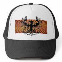 Imperial Eagle Orange Rising Sun Baseball Hat by MistaSCARY Imperial Eagle Orange Rising Sun Baseball Hat