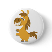 Impetuous Cartoon Pony Button Badge