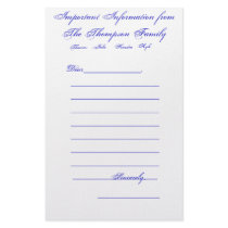 Important Information from The Thompson Family,... stationery
