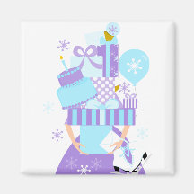 Impossible Birthday Stack No.1 Winter Fridge Magnets