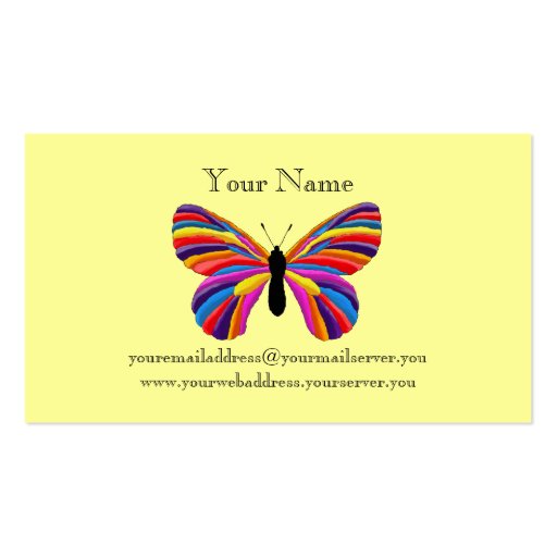 Impossible Butterfly Business Card Templates (back side)