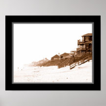 impresión de 11x14 Sephia de la playa de la Florid Impresiones