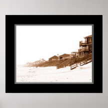 impresión de 16x20 Sephia de la playa de la Florid Posters