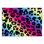 Impresión de neón del modelo del leopardo del arco tarjetón