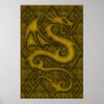 IMPRESIÓN DEL POSTER DEL DRAGÓN DEL ORO
