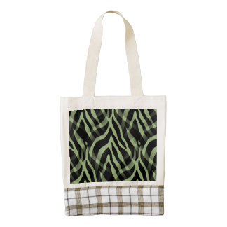 Impresión elegante de las rayas de la cebra de la bolsa tote zazzle HEART
