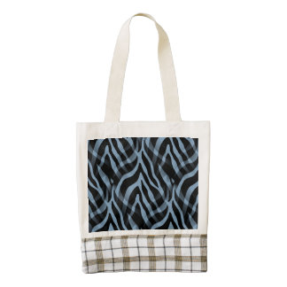 Impresión elegante de las rayas de la cebra del bolsa tote zazzle HEART