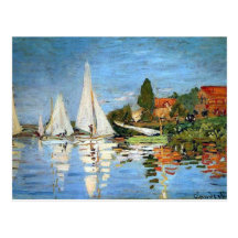 Impressionism Boats Fine Art  Postcard