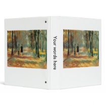 Impressionist art by Ury couple walking in woods Vinyl Binders
