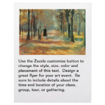 Impressionist art by Ury couple walking in woods Flyer Design