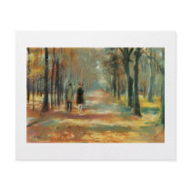 Impressionist art by Ury couple walking in woods Full Color Flyer