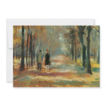 Impressionist art by Ury couple walking in woods Custom Announcements
