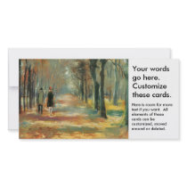 Impressionist art by Ury couple walking in woods Photo Greeting Card