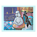 Impressionist Art Poodles Paris Cafe Postcard Custom Announcements