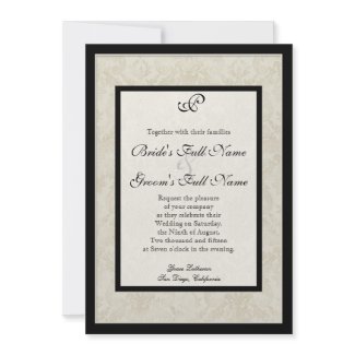 Impressionist Cream Pink Roses - Wedding Invites invitation