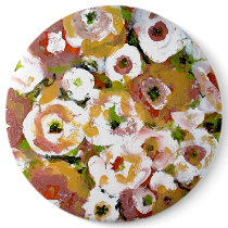 Impressionist Floral Fashion Button Pin by INTHEPRESENT Impressionist Floral Fashion Button Pin