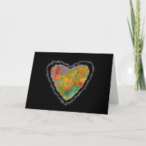 Impressionist Heart Valentine Love Romance Card
