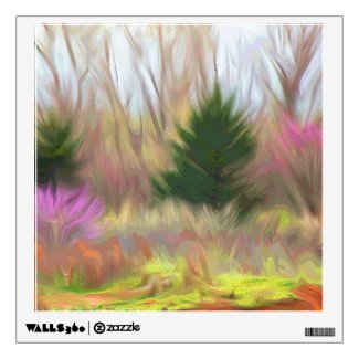 Impressionist Redbuds in Woods Tree Art wall decal