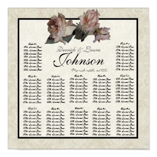 Impressionist Roses Reception Table Seating Chart print