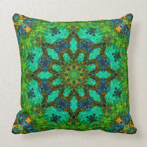 Impressionist Stainedglass Mandala Pillow Zazzle