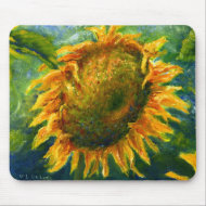 Impressionist Sunflower Face mousepad