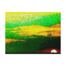 Impressionist Sunset From Sea Postcard