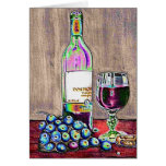 Impressionistic Wine and Grapes Art Greeting Cards
