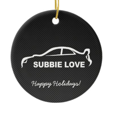 Impreza STI Silhouette with Carbon fiber Christmas Ornament