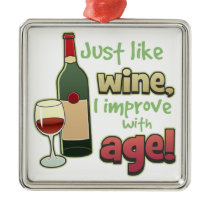 Improve With Age Funny Wine Ornament