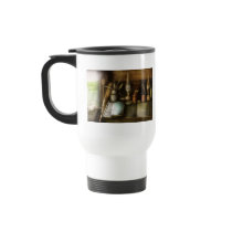 In a carpenter's workshop mugs