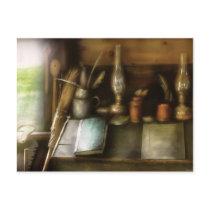In a carpenter's workshop postcards