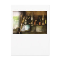 In a carpenter's workshop postcards