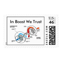 In Boost We Trust postage stamps