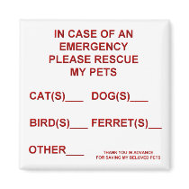 In Case of an Emergency Magnet (Pet) by fuzzbuttcafe In Case of an Emergency Magnet (Pet)
