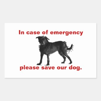 In case of emergency save our dog sticker