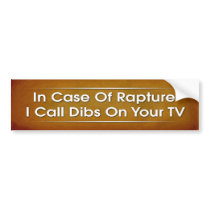 In Case of Rapture bumper stickers