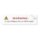 In case of rapture this ca will be empty! bumper stickers