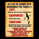 "IN CASE OF ZOMBIE BITE" poster Angry Johnny