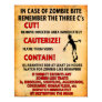 "IN CASE OF ZOMBIE BITE" poster Angry Johnny